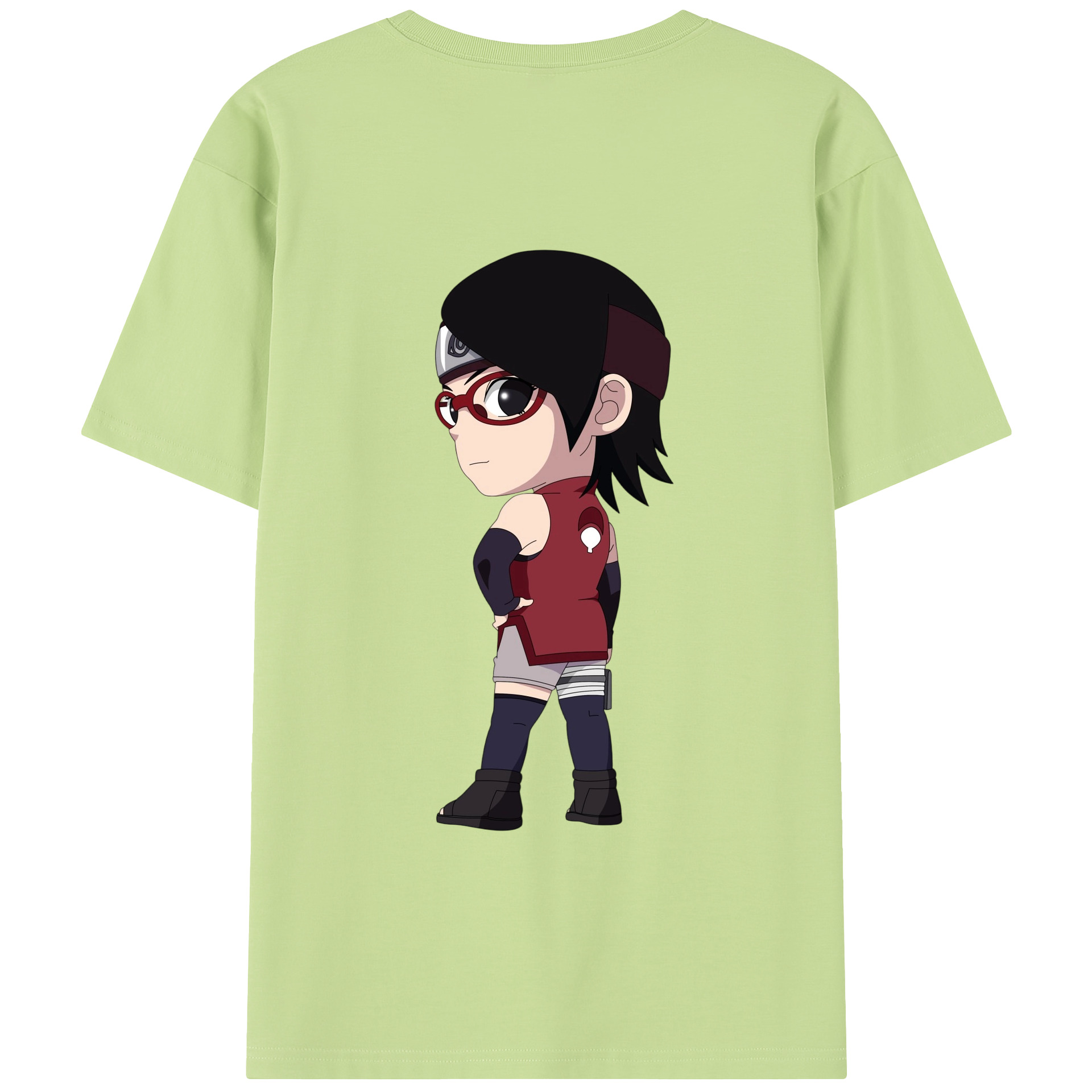 （画像用） NARUTO -ナルト- うちは サラダ Uchiha Sarada 綿100％半袖Tシャツ（背面プリント）